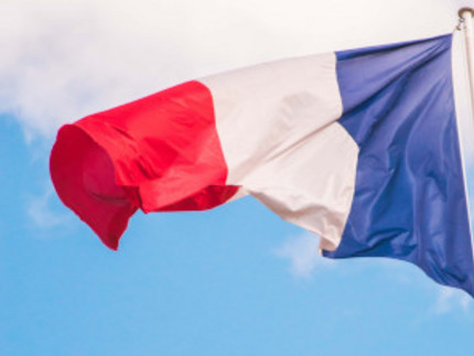 französische Flagge weht im Wind