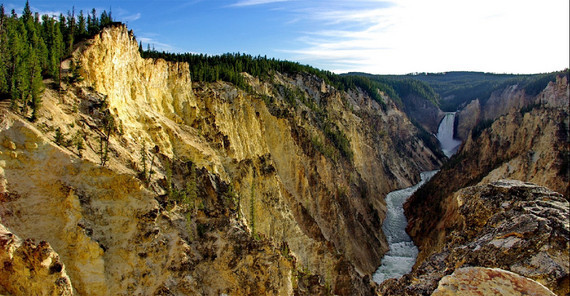 Deep valley with river