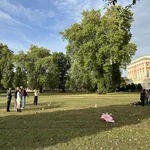 Studierende beim Kupp spielen auf der Wiese