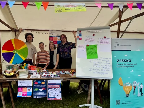 Stand der Schreibberatung mit Glücksrad