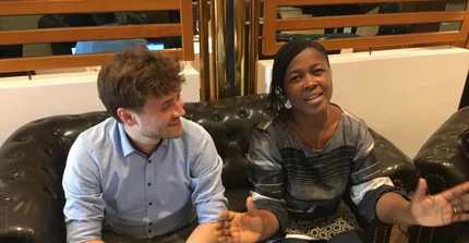 Face-to-face meeting between Eveline sawadogo from Burkina Faso and Roman Hinz from University of Kassel