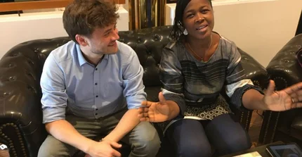 Face-to-face meeting between Eveline sawadogo from Burkina Faso and Roman Hinz from University of Kassel