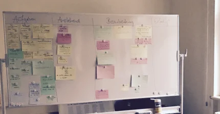 Blick auf ein Kanban-Board