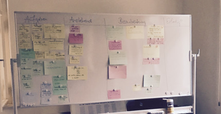 Blick auf ein Kanban-Board