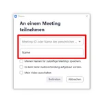 Meeting-ID und Namen eingeben