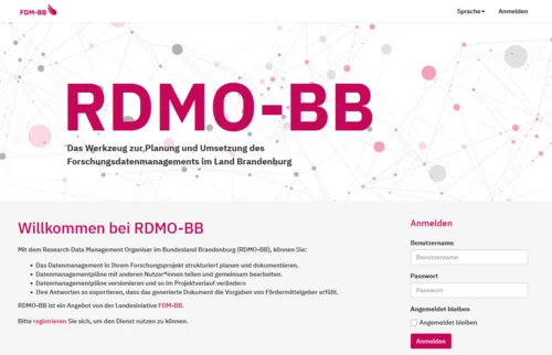 Screenshot von RDMO-BB