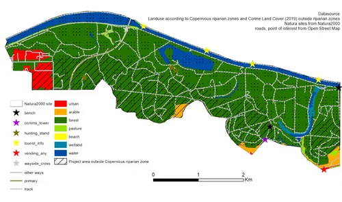 casestudy with GIS information regarding landuse, ways, infrastructural points