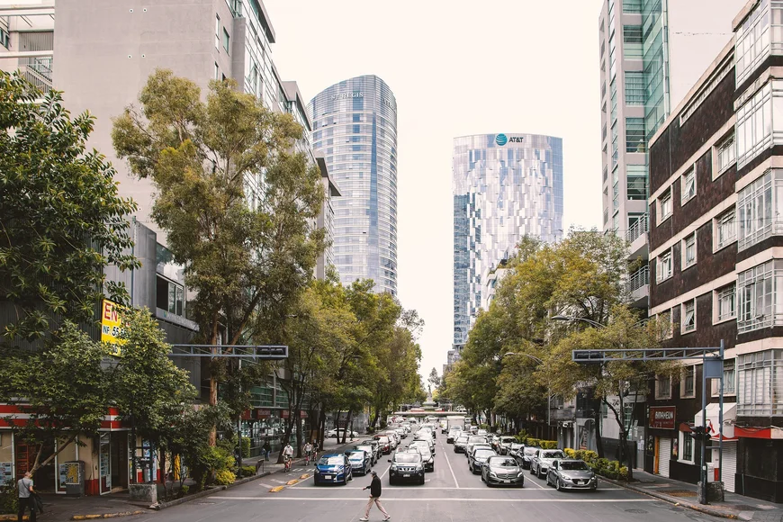 Straßenaufnahme in Mexiko Stadt