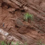 Rote Sedimentschichten im Santa Maria Tal