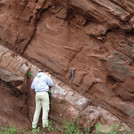 Rote Sedimentschichten im Santa Maria Tal