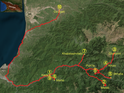 Location map of the recordings sites.