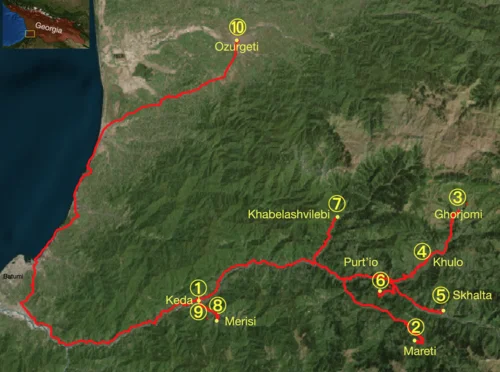 Location map of the recordings sites.