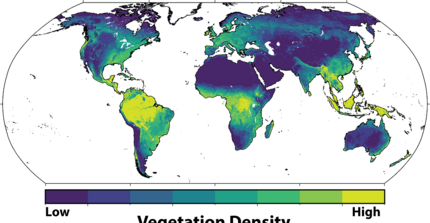 Map of the earth shows vegetations desitiy