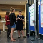 During the reception and poster session