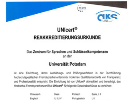 Scan der Akkreditierungs-Urkunde