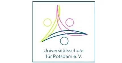 Das Bild zeigt das Logo des Universitätsschule für Potsdam e.V., ein buntes Dreieck mit drei Kreisen