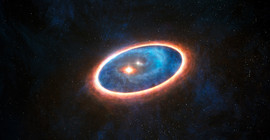 Gas- und Staubstrukturen um das Doppelsternsystem GG Tau-A. Foto: ESO/L. Calçada