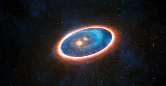Gas- und Staubstrukturen um das Doppelsternsystem GG Tau-A. Foto: ESO/L. Calçada