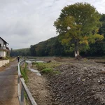 Ahrweiler – Walporzheim, 11/10/2021: Houses marked by the flood