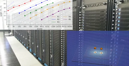 mainframe with diagram in front