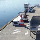 Several CRNS sensors set up at a jetty on a lake for calibration | Photo: Cosmic Sense consortium