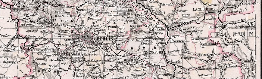 Ausschnitt Provinz Brandenburg 1905 mit der Lage von Wriezen