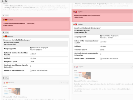 Ansicht der Veranstaltungsbox auf der Startseite