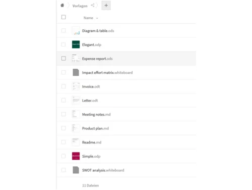 Screenshot Menü Vorlagenordner erstellen