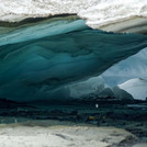 Melting glacier. Climate change evidence in the field.