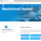 Screenshot der Nextcloudwebseite mit den Downloadoptionen für Nextcloud