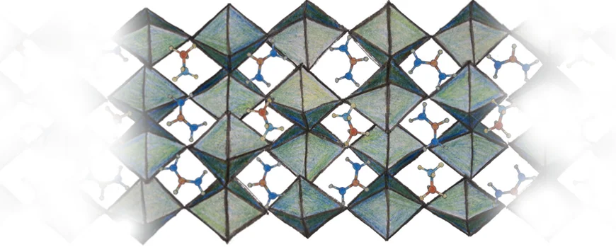 Illustration of a perovskite crystal structure