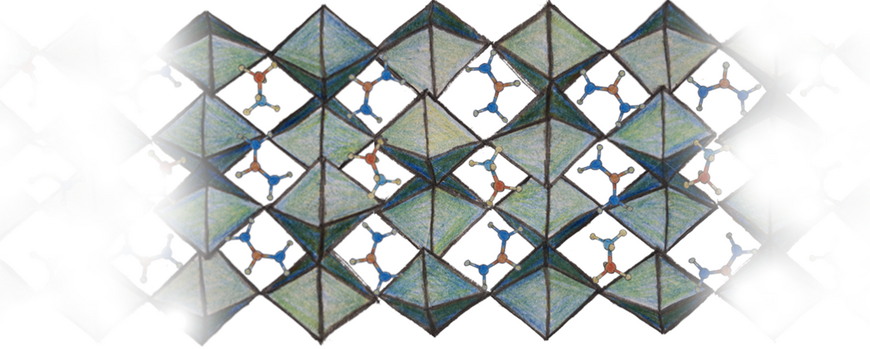 Illustration of a perovskite crystal structure