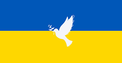 Ukrainian flag with peace dove