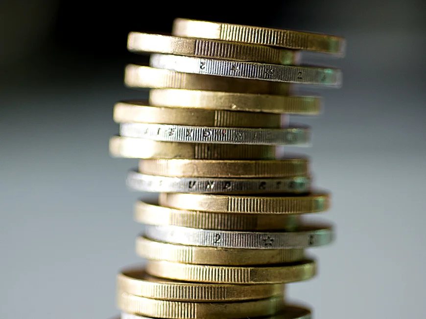 A Pile of 1 Euro Coins