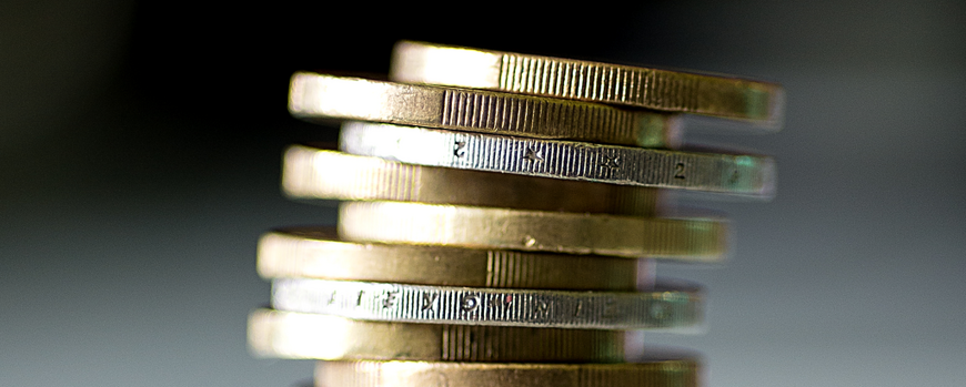 A Pile of 1 Euro Coins