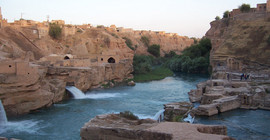 Historic water mills by the Karun River in Iran, where water power has been used for over 2,500 years. Photo: Axel Bronstert.