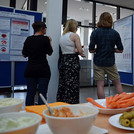 During the reception and poster session