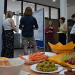 During the reception and poster session