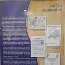 Poster depicting the history of the Polonicum in Polish