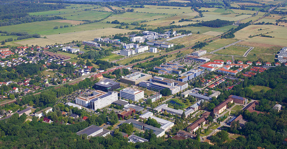 Luftbildaufnahme des Campus Golm.