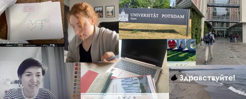 Collage made up of screenshots from the video project
