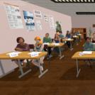 Bild eines Klassenraumes in Rasteranordnung.