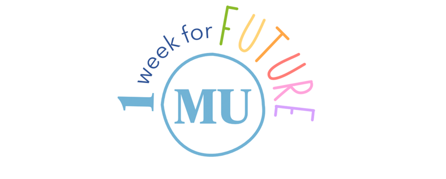 Eine Woche der Zukunft als Bogen oben um einen Kreis, wo die Abkürzung MU drin steht.