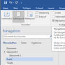 Word Navigationsbereich