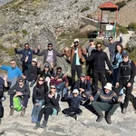 Gruppenfoto während des Aufstiegs.