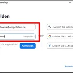 Via Zoom-Client anmelden (mit UP-Account / Langform)