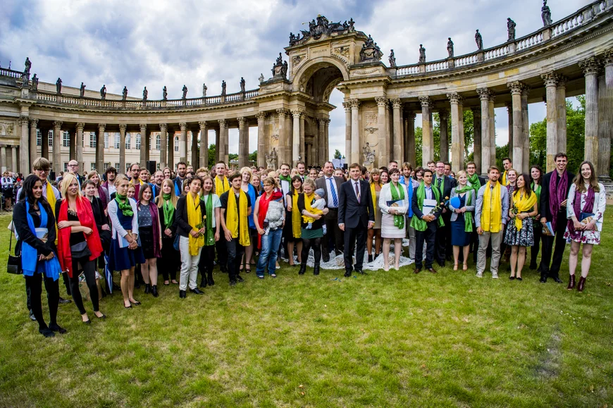 Graduation celebration at Neues Palais