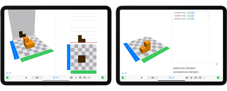 App mit digitalen Holzklötzchen