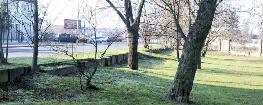 Reste der Friedhofsbegrenzung in Kostrzyn