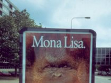 Figure 4: Multimodal metaphor of the verbo-pictorial variety: URANG UTAN IS MONA LISA.